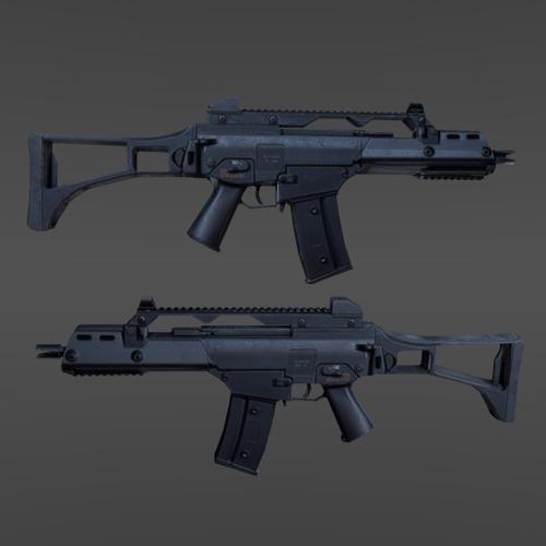 Low poly G36c + 2k texture preview image